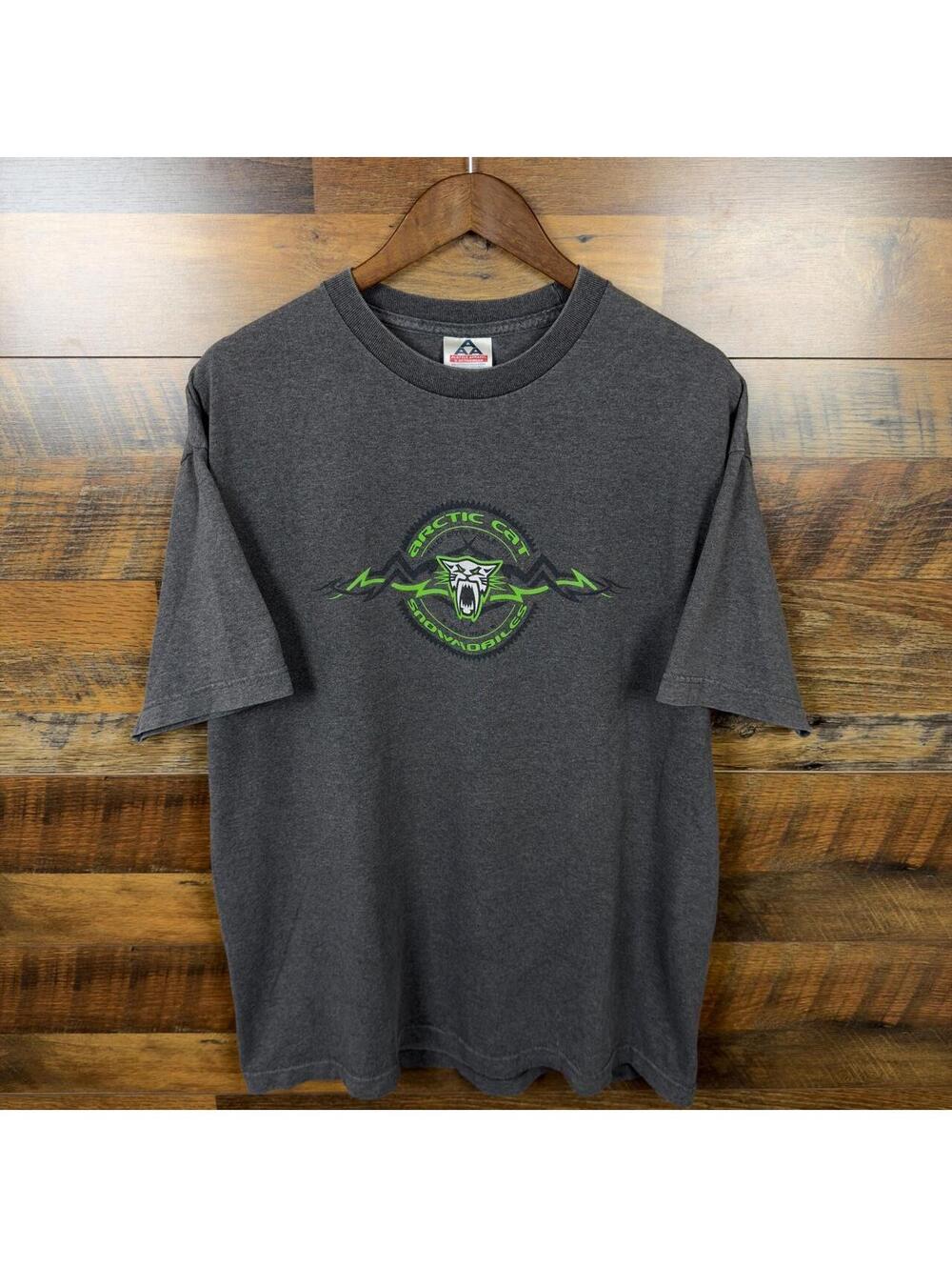 Vintage Y2K Arctic Cat Snowmobiles Center Logo Graphic T-Shirt Size XL
